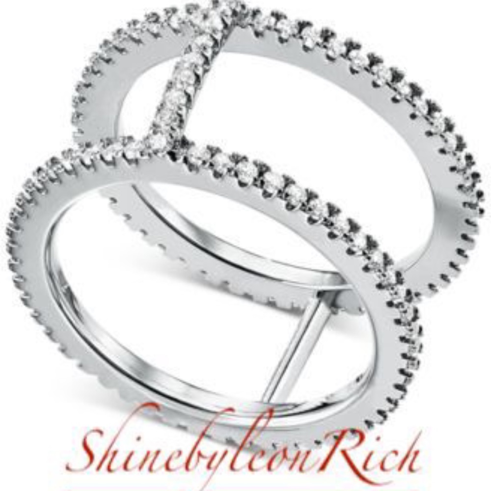 Michael Kors Women's Custom Kors Sterling Silver Pavé Nesting Ring Jacket